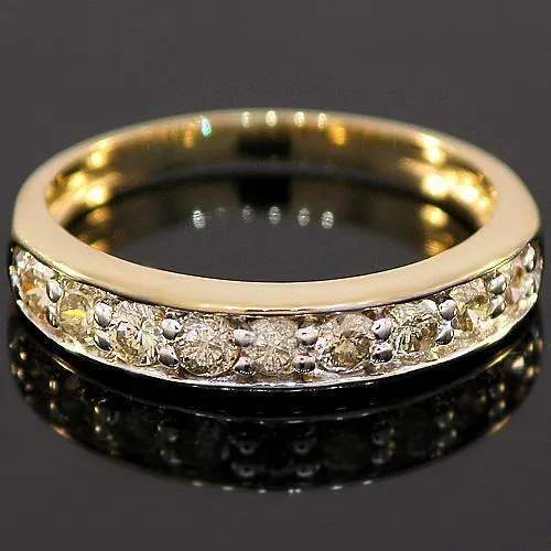10K Yellow Solid Gold Womens Diamond Wedding Band 0.50 Ctw
