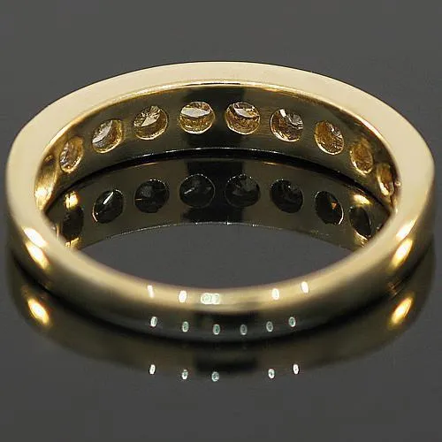 10K Yellow Solid Gold Womens Diamond Wedding Band 0.50 Ctw