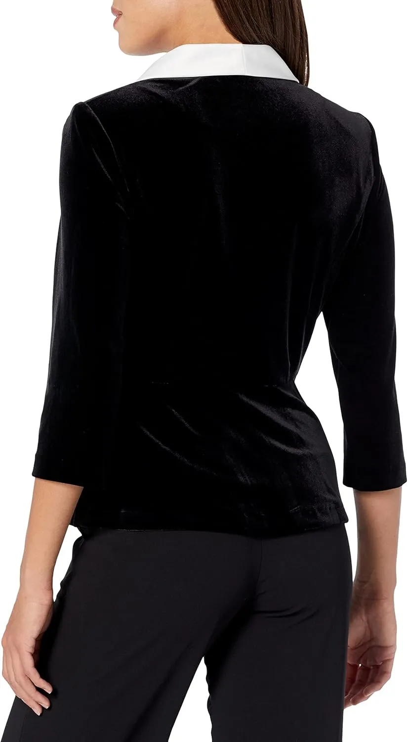 Alex Evenings Women's Velvet Blouse Top (Multiple Styles Petite and Regular Sizes)