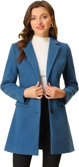 Allegra K Women's 2024 Pea Coat Single Breasted Long Winter Coats for Women
