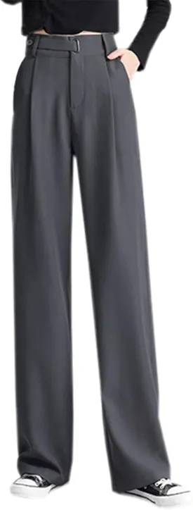Betusline Women's Wide Leg Pants Business Casual Straight Office Trousers for Women, X-Small-3X-Large