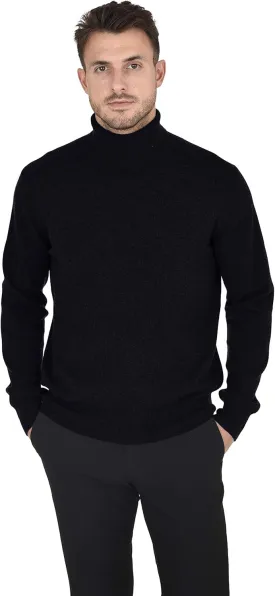 Cashmeren Men's Essential Knit Turtleneck Sweater 100% Merino Wool Long Sleeve Roll Neck Pullover