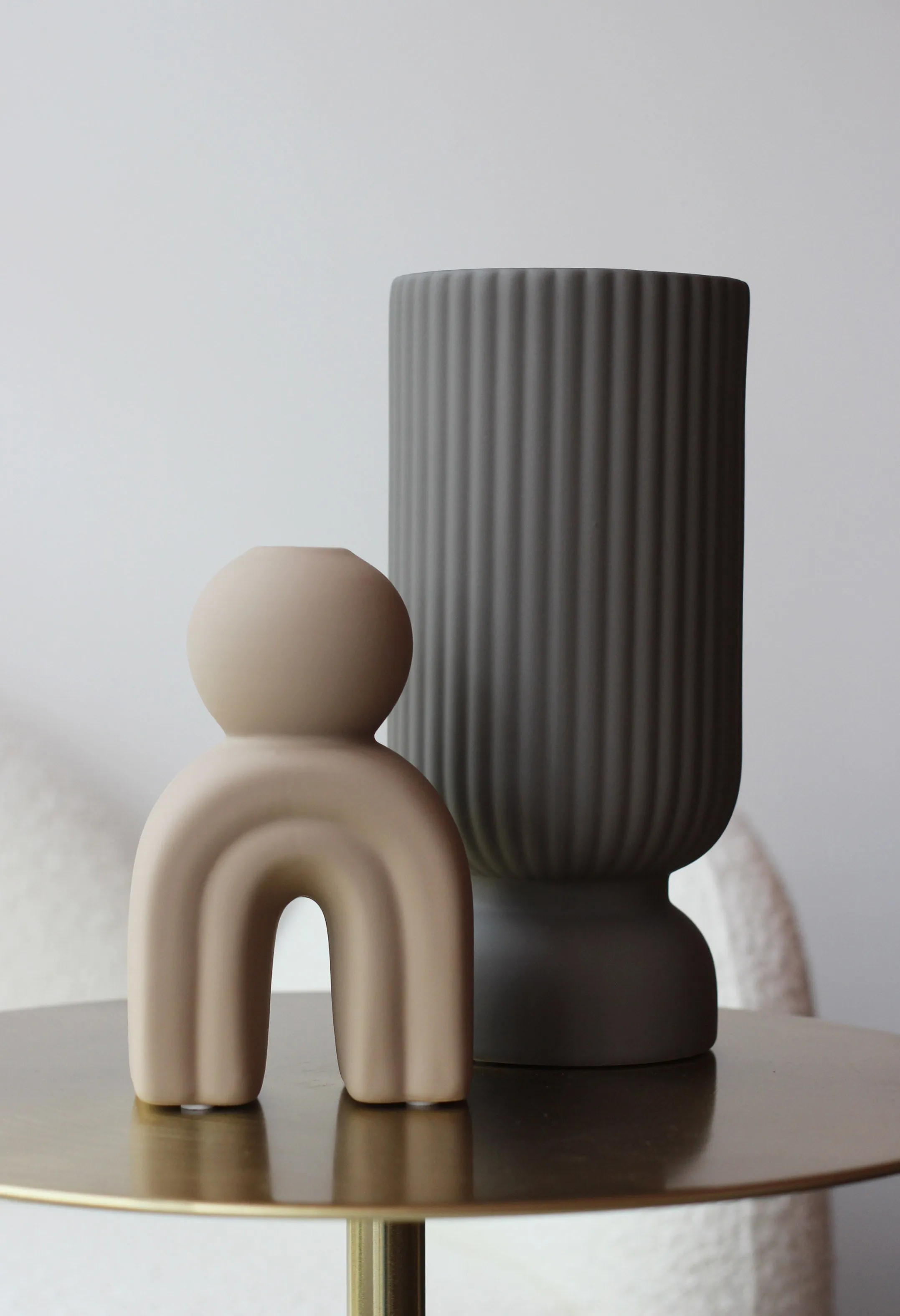 Ceramic Beige Candle Holder