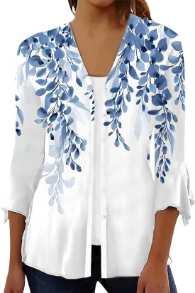 Cover Up for Women Kimonos Summer Swimsuit Ruffle Cardigan 2025 Floral 3/4 Length Sleeve Button Down Cover Up Boho Top