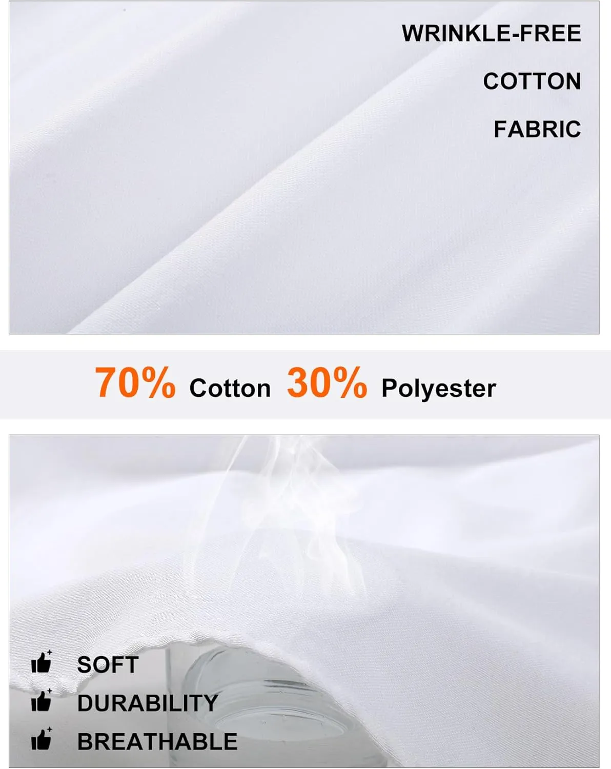 COZYPOIN Mens Dress Shirts Long Sleeve Wrinkle Free Regular Fit Inner Contrast Casual Business Wedding Button Down Shirt