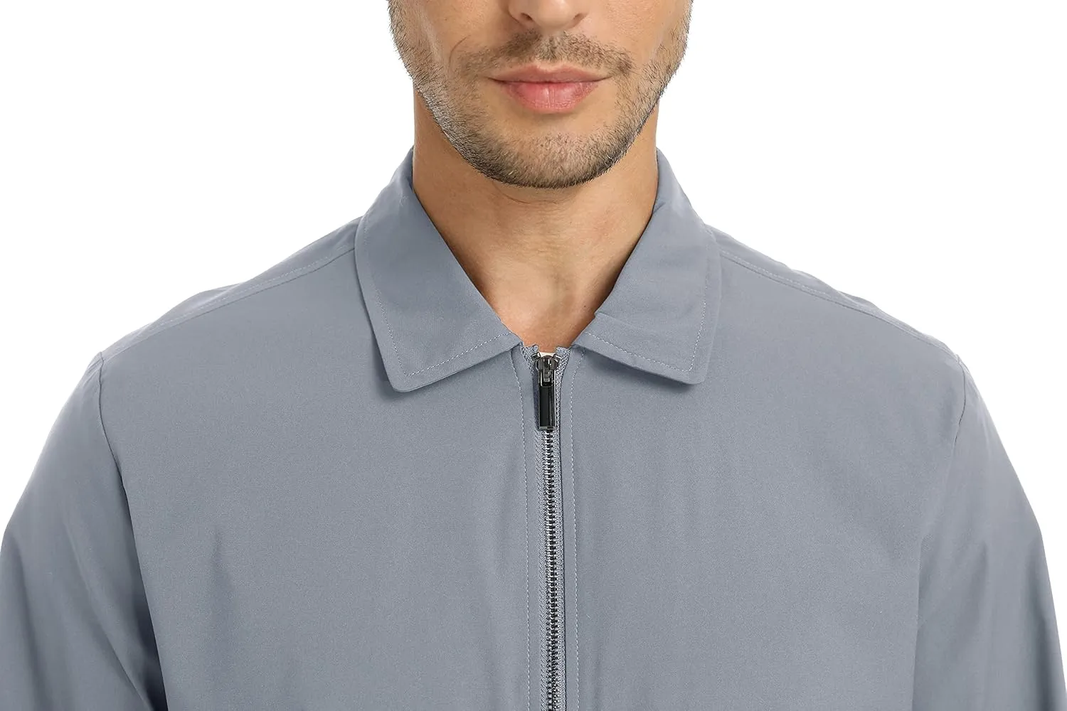 CRYSULLY Men's Lightweight Bomber Jacket Casual Fall Windbreaker Laydown Collar Full Zip Coat Jackets