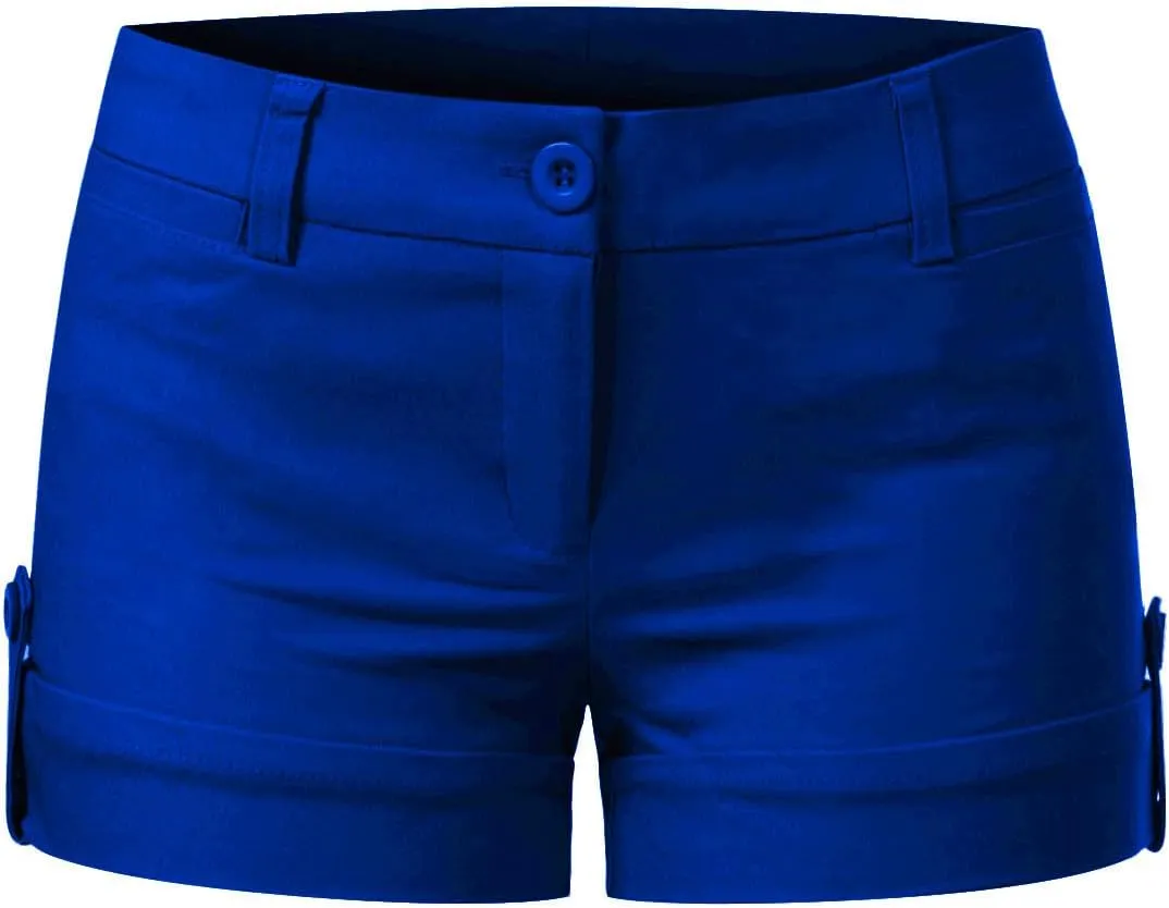 Design by Olivia Women's Body Enhancing Comfort Modern City Cuffed Short with Pockets