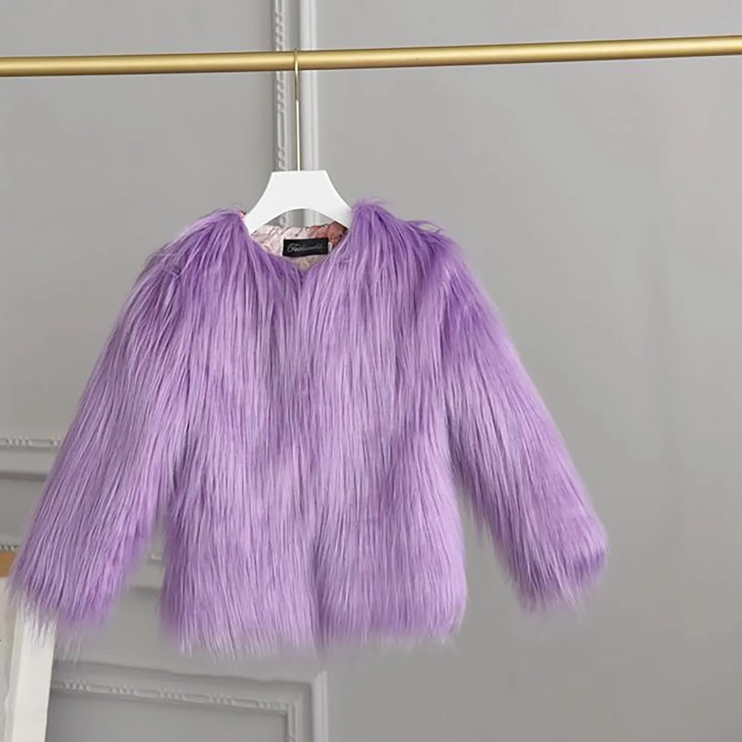 Girls Faux Fur Jacket Kids Furry Coat Elegant Shaggy Jacket Toddler Princess Dress Coat Fur Cardigan Baby Winter Coat