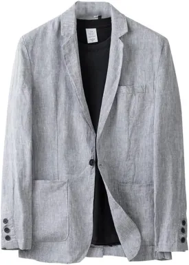 IDEALSANXUN Mens Linen Blazer Casual One Button Lightweight Suit Jackets Sports Coat