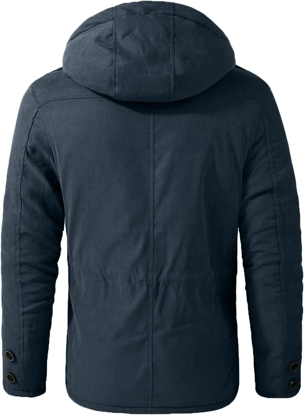 Men's Cargo Jacket 2023 Winter Warm Coats Fleece Lined Jackets with Removable Hood Ski Snow Mountain Windproof Overcoat