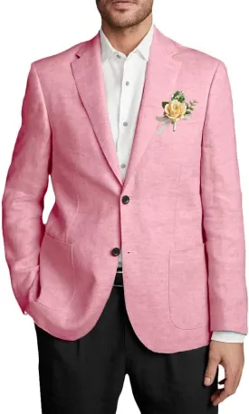 Netsky Mens Causal Linen Blazer Jacket Lightweight 2 Button Notch Lapel Summer Sport Coats
