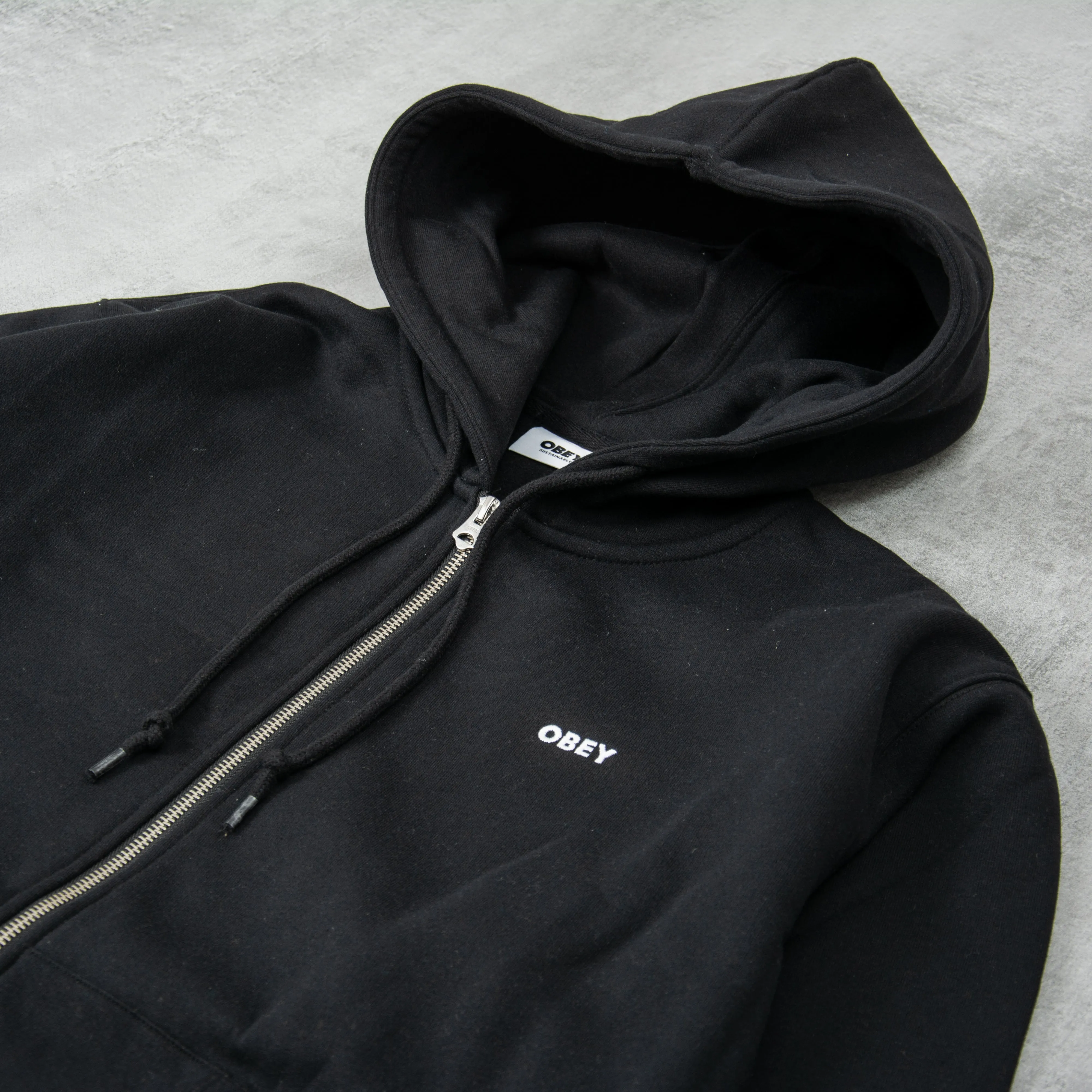 Obey Established Works Bold ZipHood  - Black