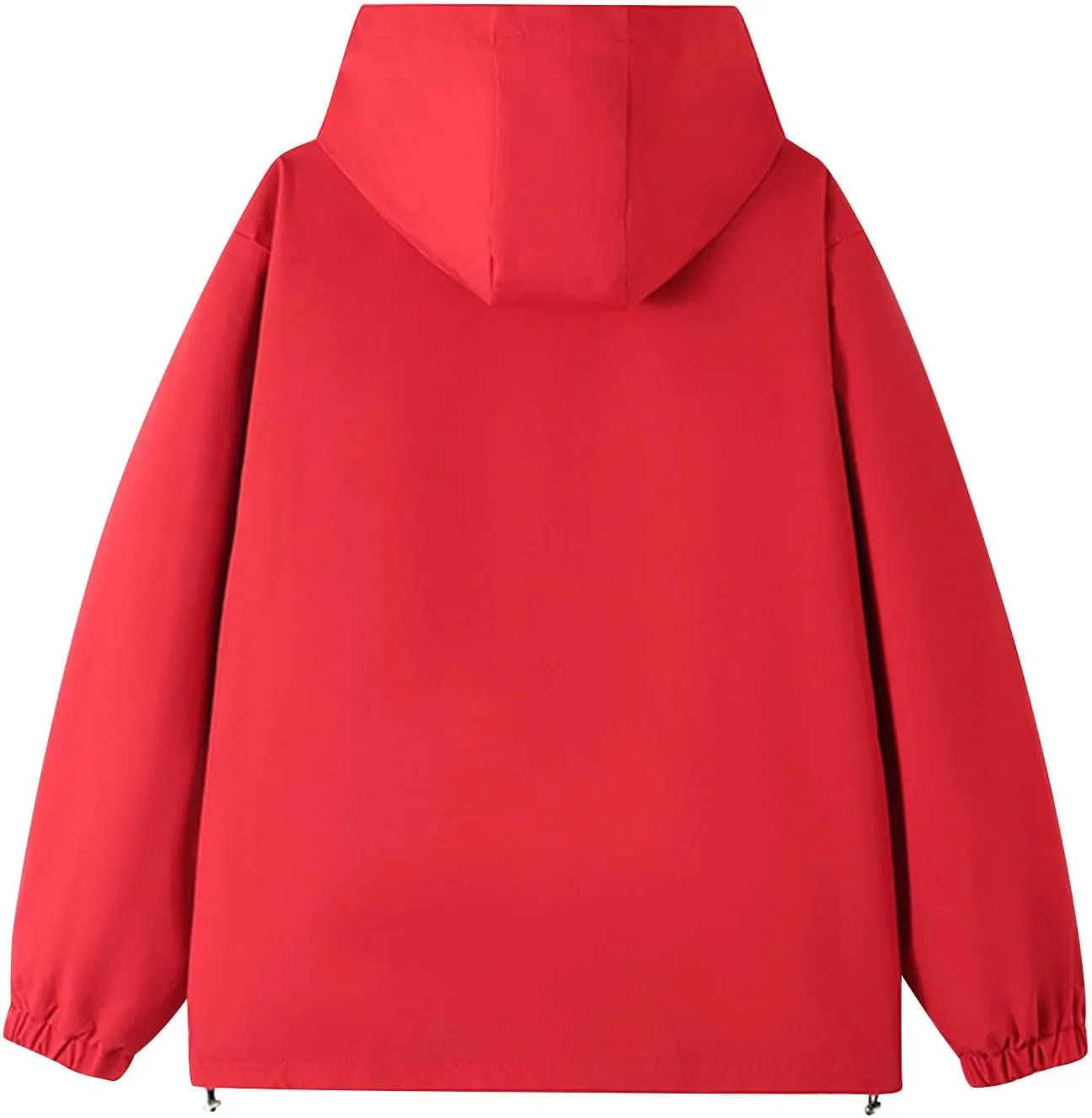 Oversized Waterproof Rain Jacket for Women Full Zip Up Lightweight Rain Coat Outdoor Windbreaker Hooded Coats