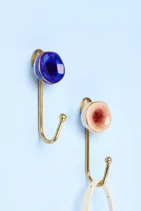 Rhodes Family Crackle Glaze Ceramic Wall Hook