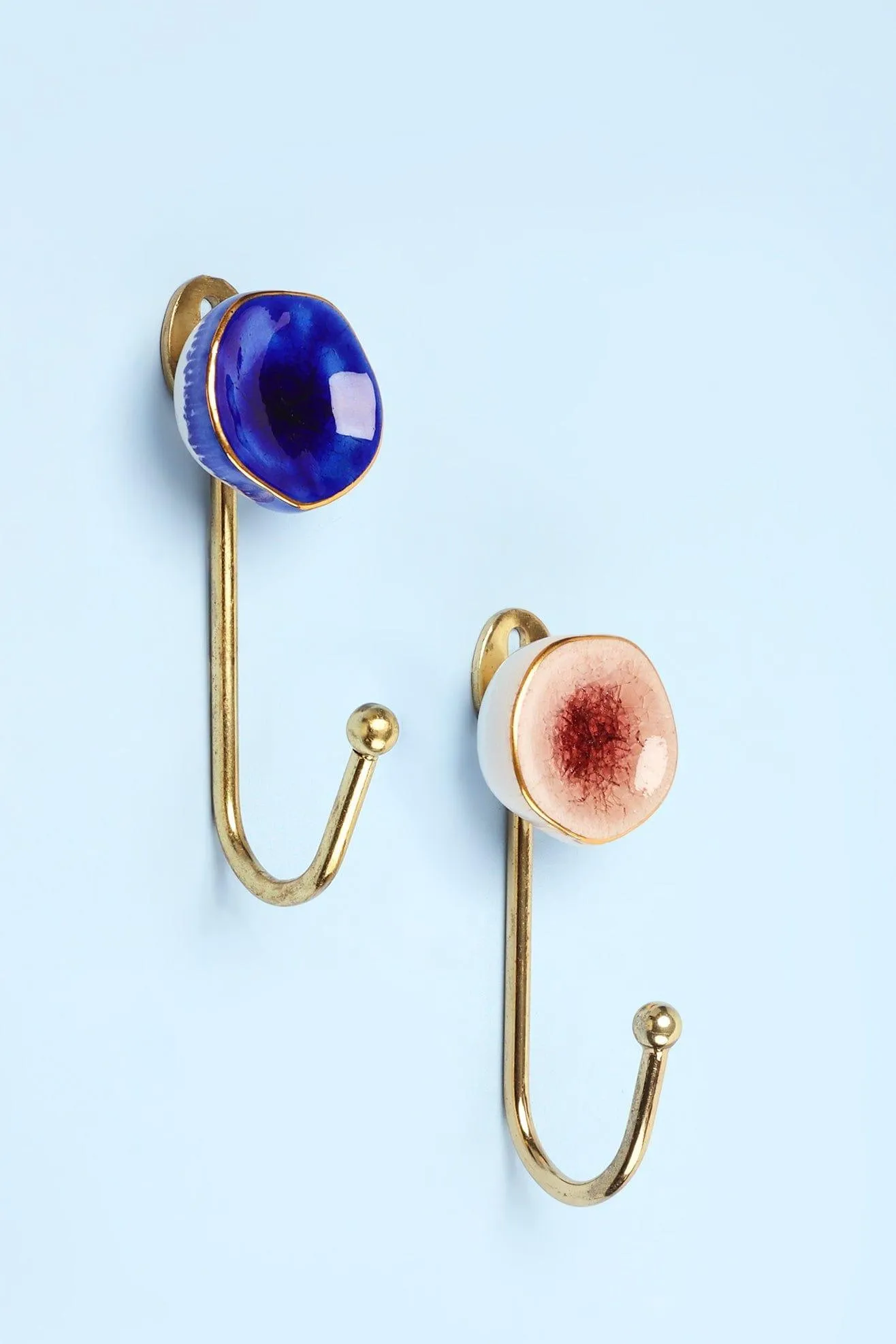 Rhodes Family Crackle Glaze Ceramic Wall Hook