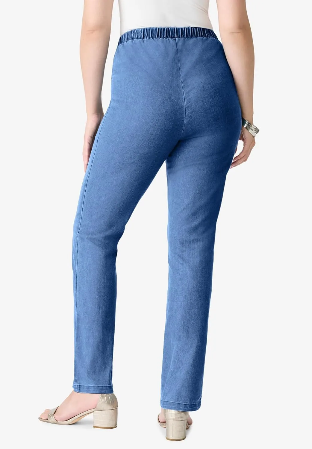 Roaman's Women's Plus Size Straight-Leg Comfort Stretch Jean