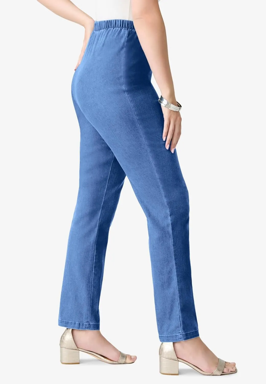 Roaman's Women's Plus Size Straight-Leg Comfort Stretch Jean