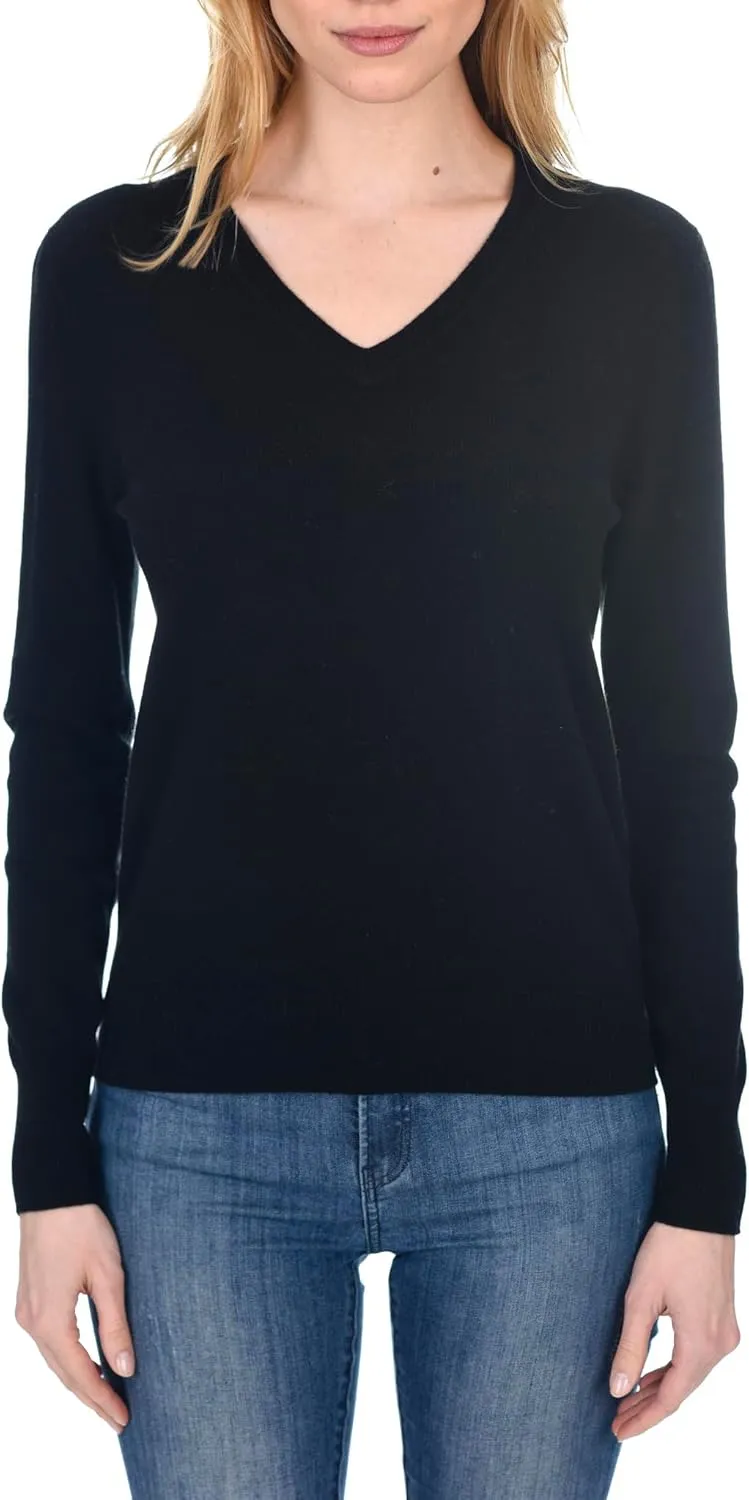 State Fusio Classic V-Neck Sweater Cashmere Wool Long Sleeve Fashion Pullover for Women