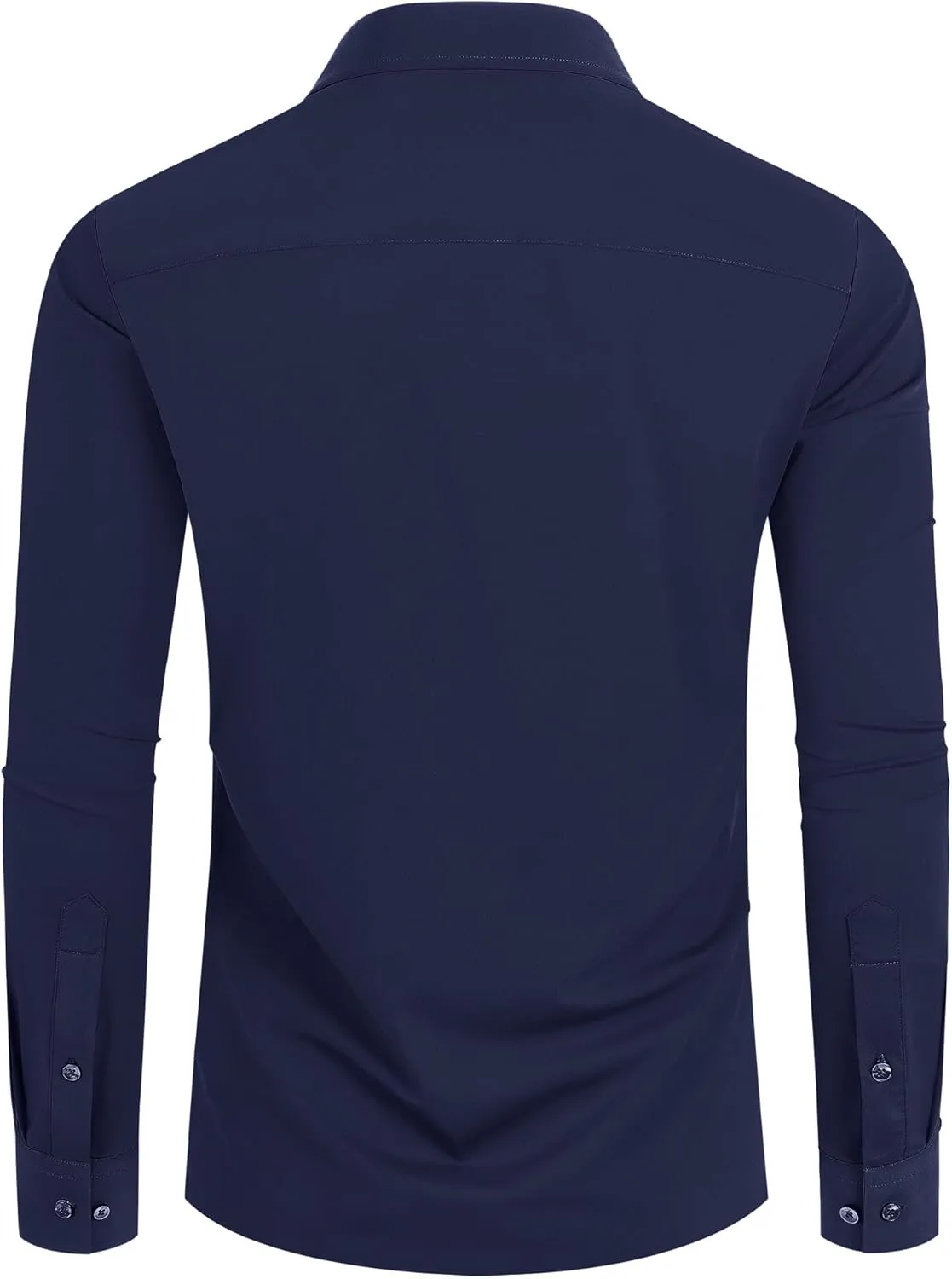 Stretch Mens Dress Shirts Long Sleeve Slim Fit Dress Shirts for Men Muscle Fit Wrinkle Free Button Down Shirt