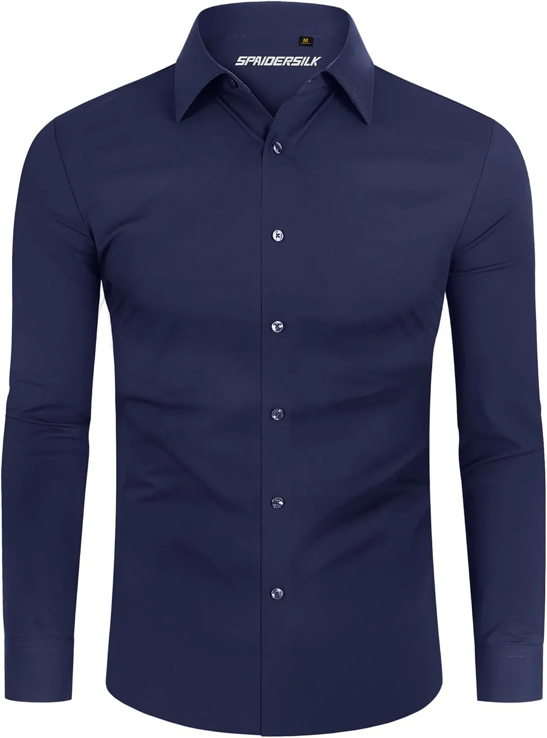 Stretch Mens Dress Shirts Long Sleeve Slim Fit Dress Shirts for Men Muscle Fit Wrinkle Free Button Down Shirt