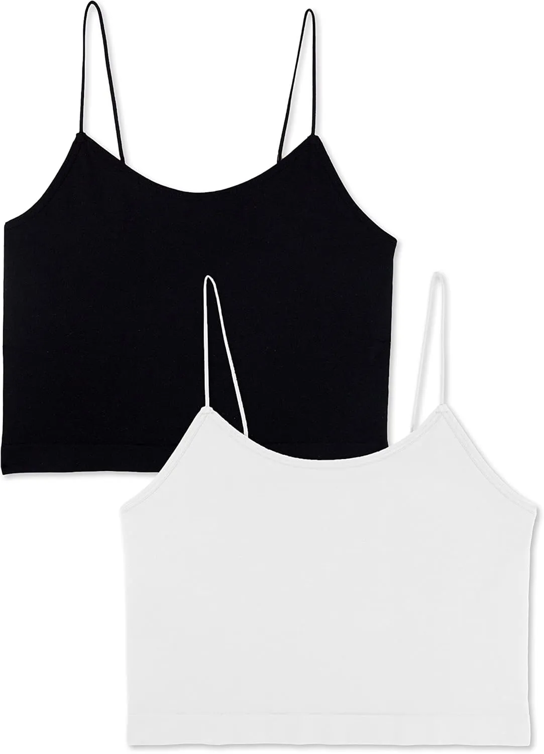 WallFlower Women's Carson Insta Smooth Seamless Shelf Bra Camisole 2-Pack (Standard and Plus)