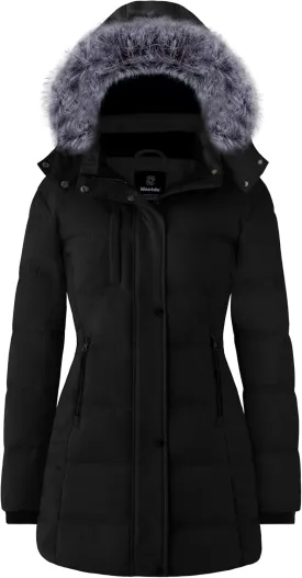 wantdo Women's Recycled Puffer Jackets Warm Winter Coats Long Winter Jacket Puffy Coat