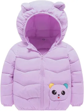 Winter Down Coats for Kids Toddler Boys Girls Cute Panda Print Light Puffer Padded Jacket Bear Hoods Baby Outerwear