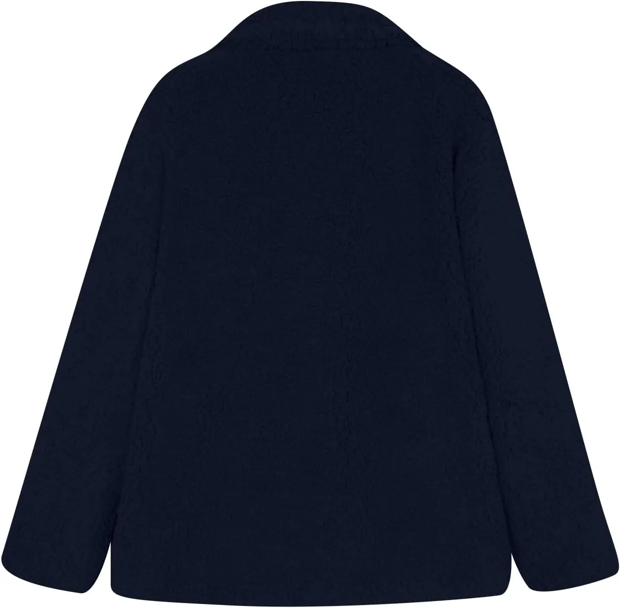 Womens Classic Trendy Solid Fleece Coat Double Breasted Long Sleeve Outwear Warm Loose Soft Overcoat Winter Clothes