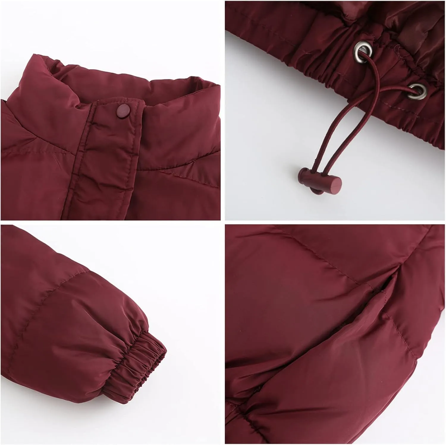 Women's Cropped Quilted Winter Puffer Jacket Outerwear Coats Quilted Jackets