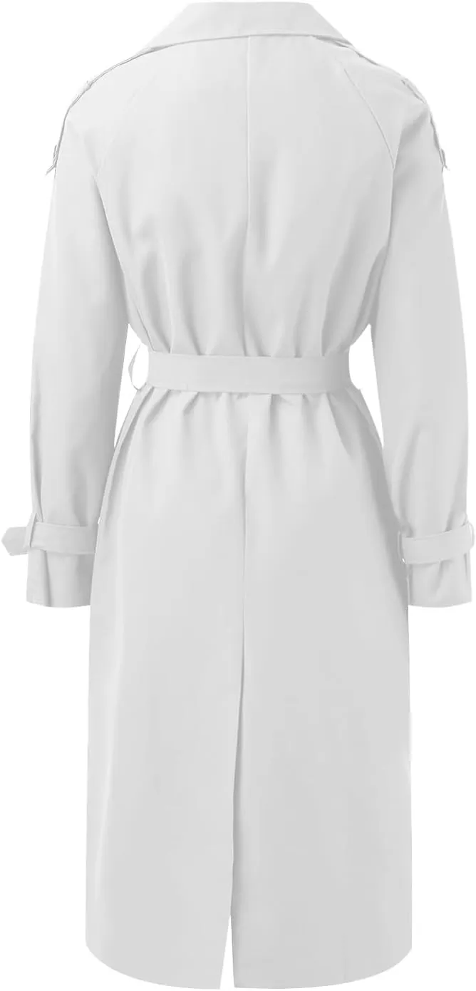 Women's Mid Length Casual Versatile Trench Coat Cute Fall Jackets for Women