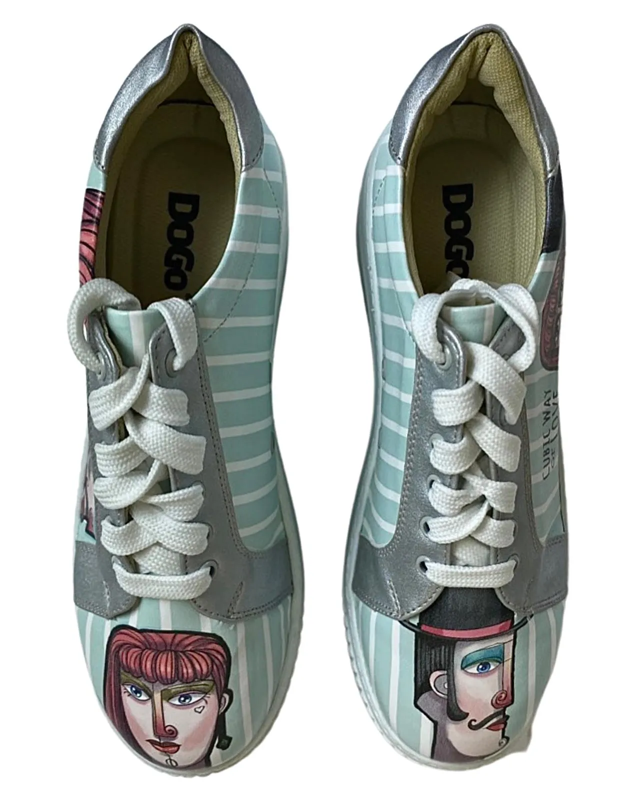 Women's Vegan Leather Wedge Sneaker - Cubic Love Design by Dogo UK 6 | EU 39