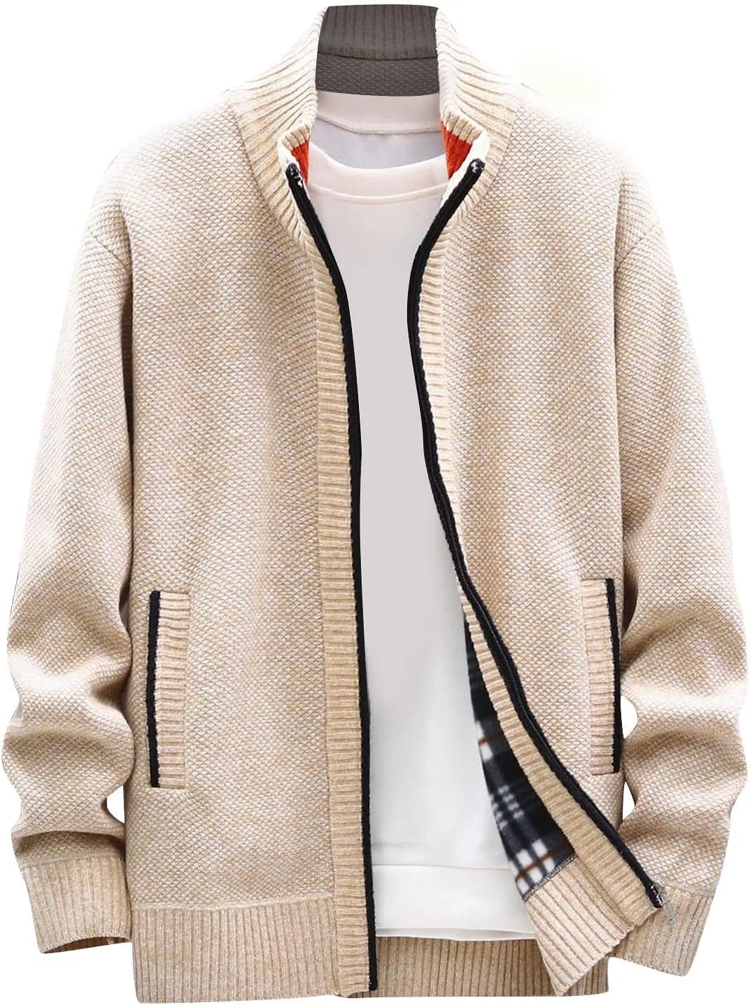 Ymosrh Mens Coats and Jackets Stylish Autumn Winter Men's Fashion Loose Cardigan Warm Lapel Hooded Jacket Sweater